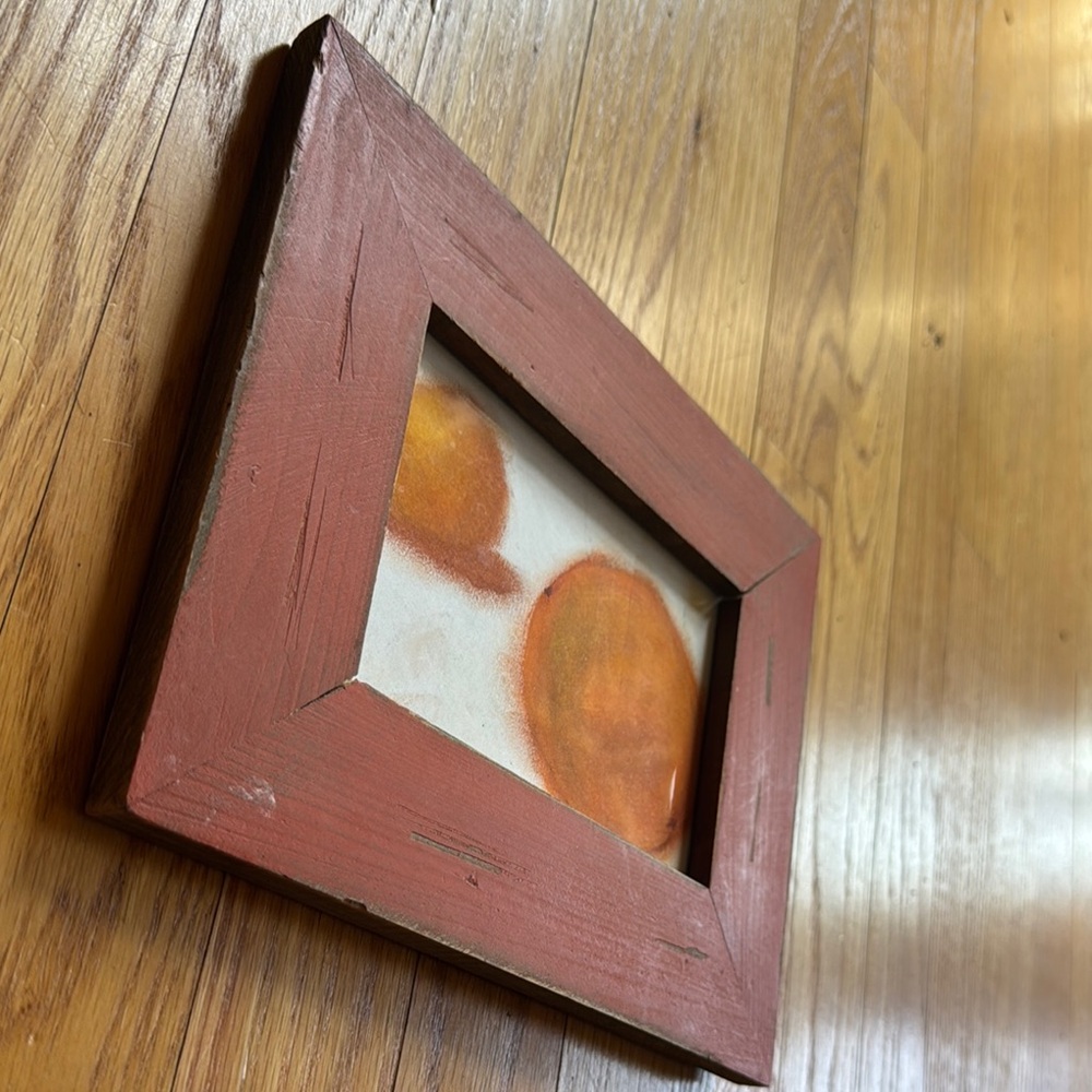 Rustic Red Framed Abstract Art - Picture 4 of 5